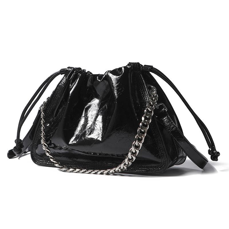 Лучшая кожаная сумка Crossbody Bucket Bag Drawstring Cloud Single-shoulder Crossbody Bag