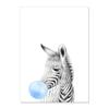 Cartoon Giraffe Elephant Lion Zebra Blue Balloon Canvas Painting  Poster Kindergarten Baby Room Children's Room Wall Art Decor No Frame