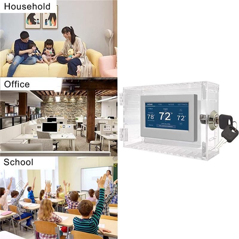 B97A-4X Universal Thermostat Lock Box With Key Thermostat Cover Fits Thermostats 7X4.5 Inches Or Smaller