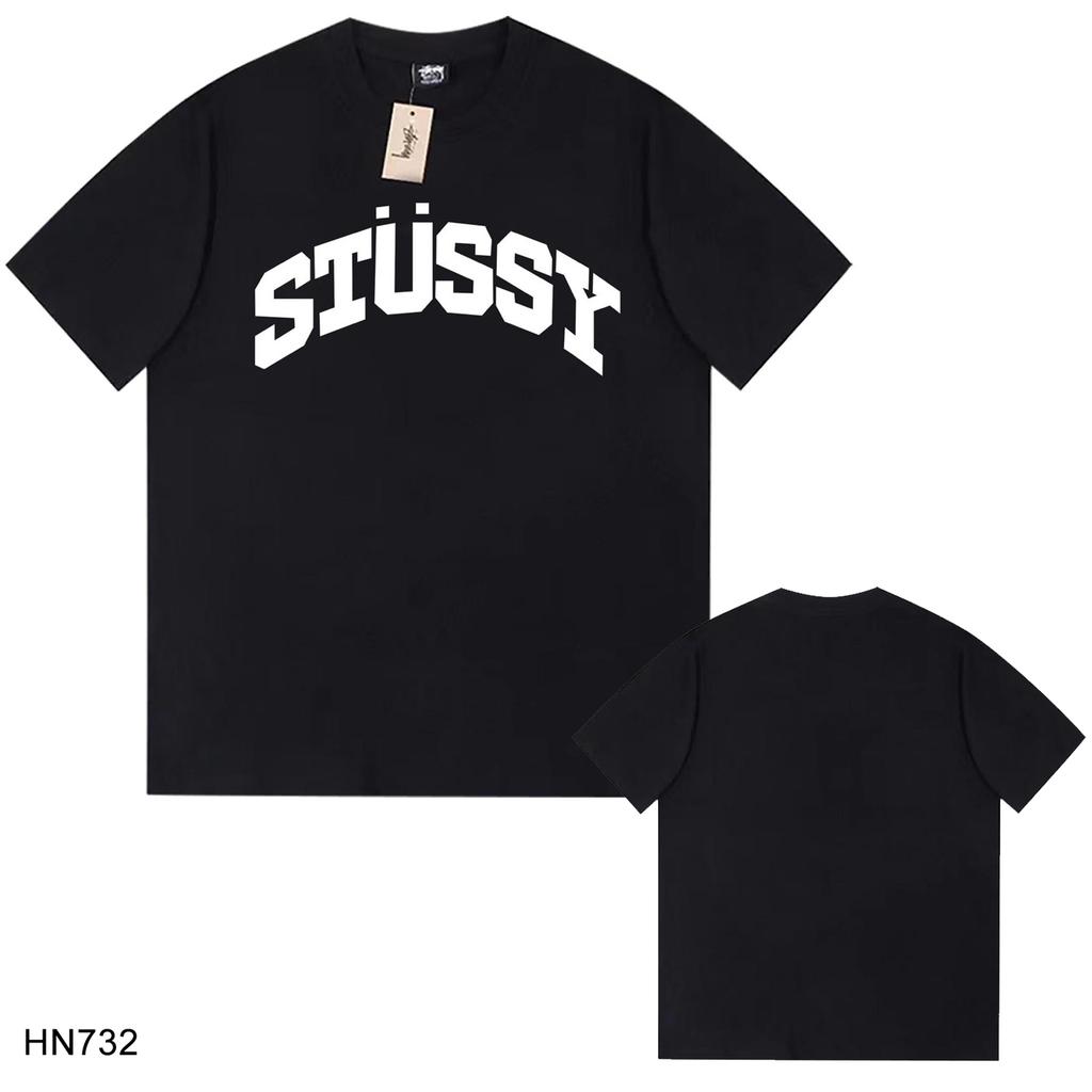 Stussy Летняя новая футболка из высококачественного хлопка с круглым вырезом для мужчин и женщин 2025 года, классический логотип с новым рисунком, парная футболка