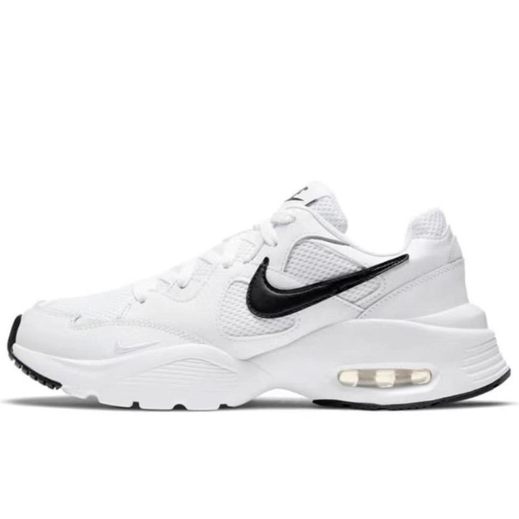 Nike Air Max Fusion Da Vinci Custom, Royal Blue Leather Lightweight Low top Casual Shoes Women's Silver Gray CJ1671-100(TeamM-)
