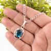 Friendship Day Deal Apatite Gemstone 925 Silver Throat Chakra Pendant Jewelry PP-6-11