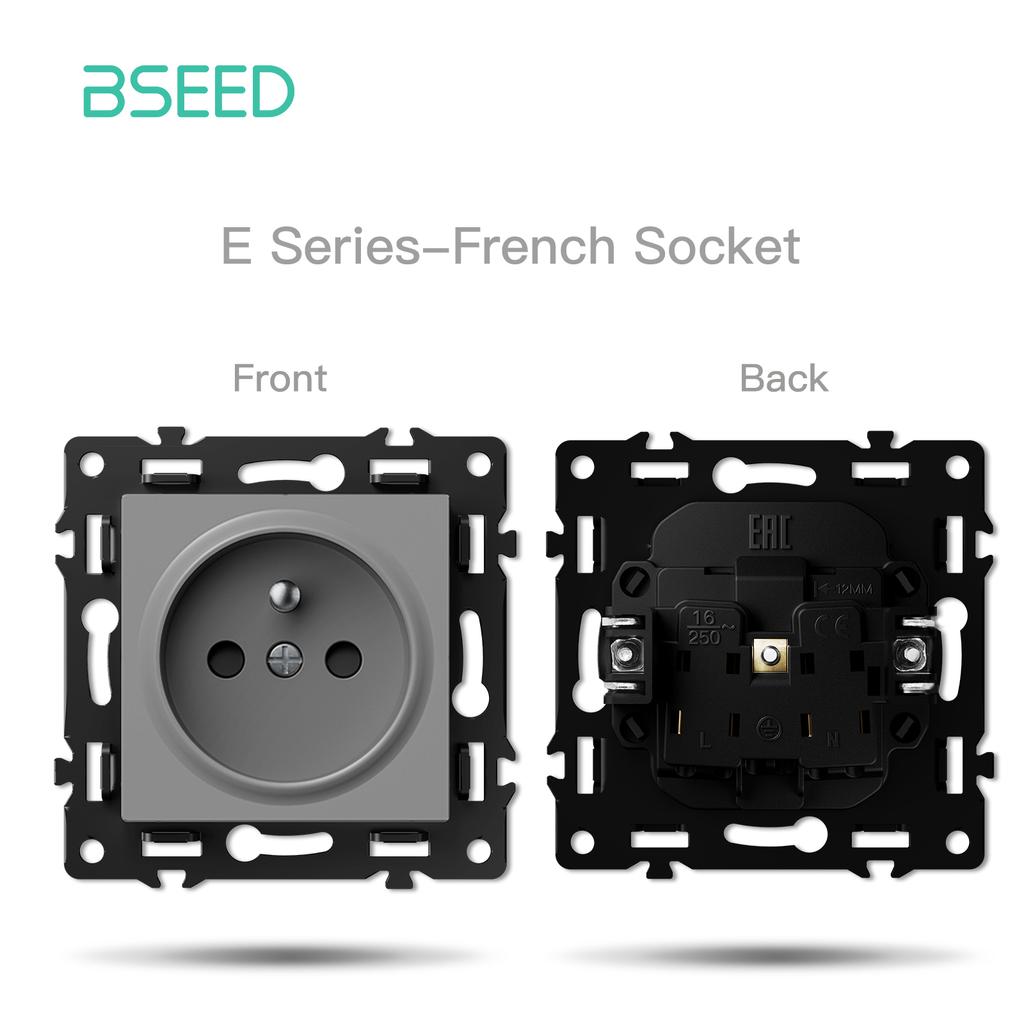 BSEED Zigbee Умные выключатели света Настенные Кнопочные Диммеры EU/FR Розетки USB Type-c DIY Модули Только Пластиковые Рамки