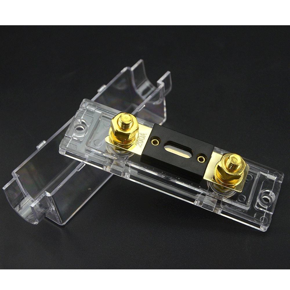 WMYCONGCONG Car 150A ANL Fuse Holder with ANL Fuse 0/2/4 Gauge for Car Motorcycle Car Audio Amplifier, Gold Plated (150A)