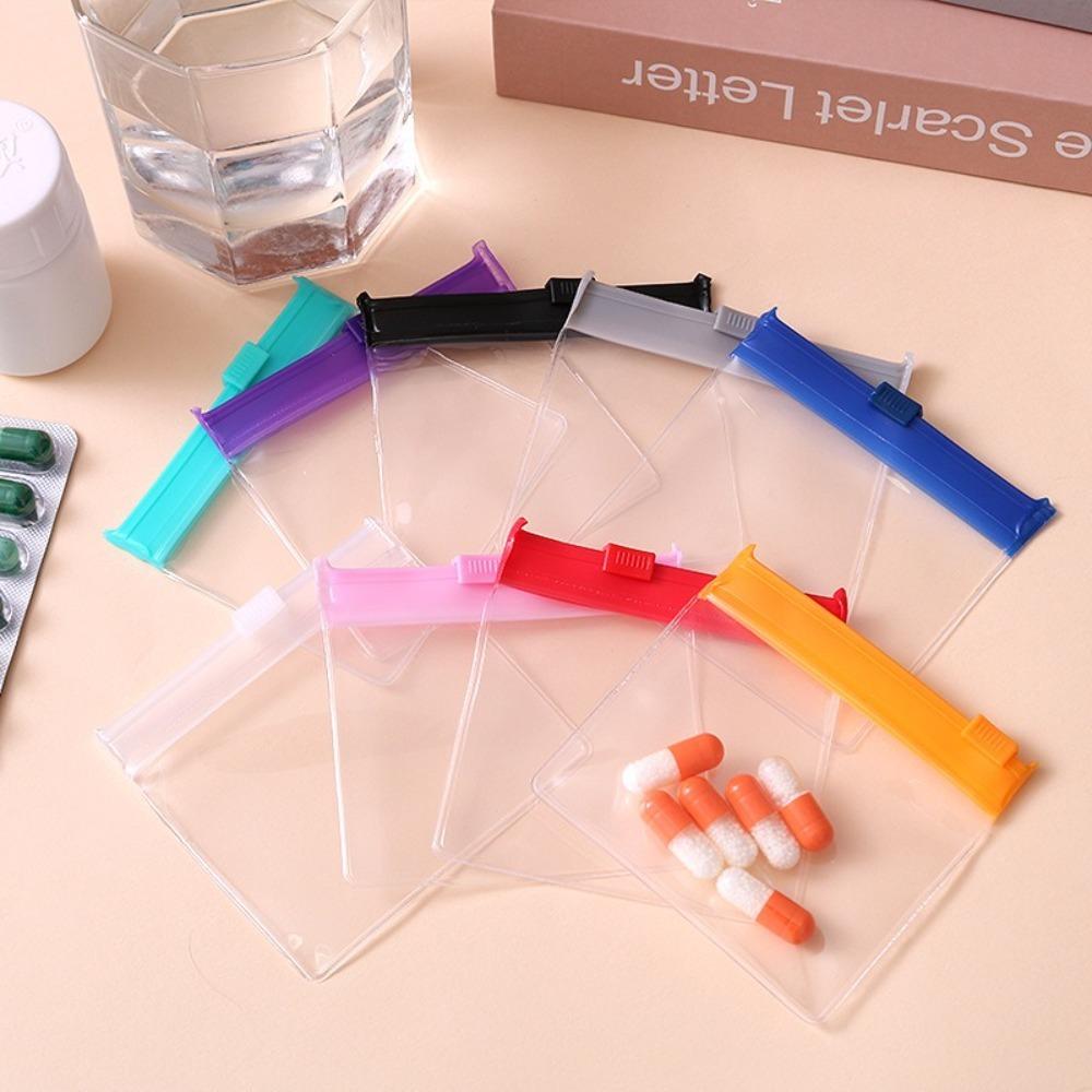 1/7/28pcs Translucent Pill Pouch With Zippered Pill Pouch Set Portable Pill Container Travel