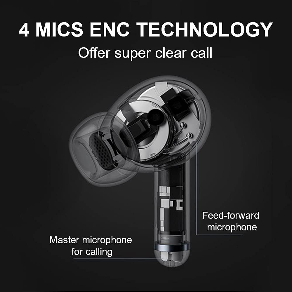 Беспроводные наушники QCY с активным шумоподавлением, гибридным ANC, поглощением окружающего звука, совместимым со специальным приложением, водонепроницаемостью IPX5, белого цвета, среднего размера QCY-HT03WH