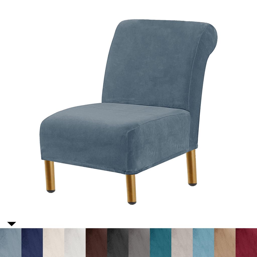 Чехлы для стульев Velvet Accent, чехлы для стульев без подлокотников из высокоэластичного материала для гостиной, толстый бархатный чехол для стульев, современная защита мебели, можно стирать в стиральной машине