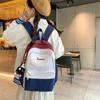 Female Block Color Backpack Girls School Bag Junior High School Student Backpack