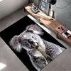 Adorable Koala on Black Background suitable as a non-slip mat for the living room or bedroom sofa