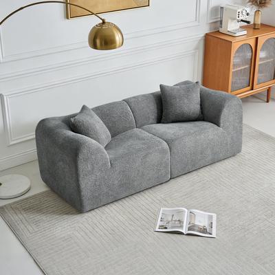 Modern 2-seater Velvet Sofa with Cushions – Space-saving Loveseat for Living Room, Office, Apartment – Soft Compression Design