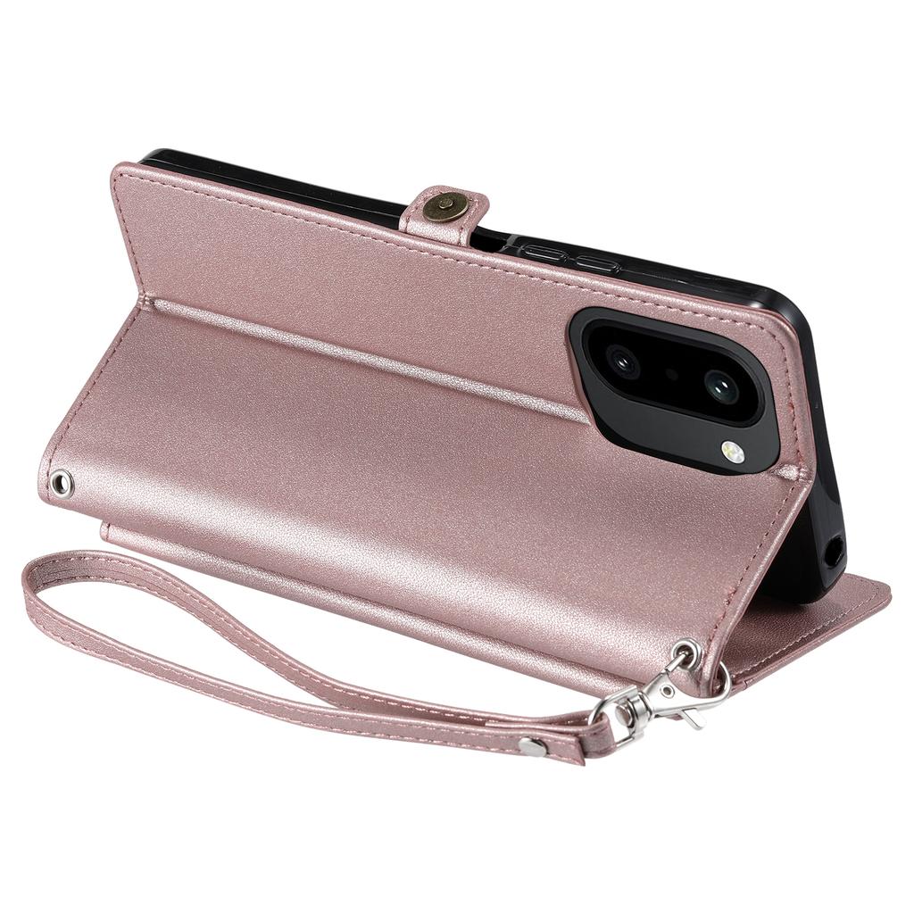 For OnePlus 15R 5G Leather Case with Wrist Strap Wallet Stand Phone Cover