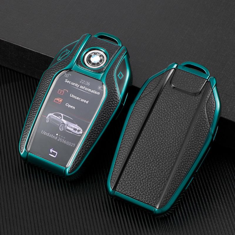 Чехол для ключа BMW с ЖК-дисплеем: Защитный чехол для 5 и 7 серий, отделка под кожу