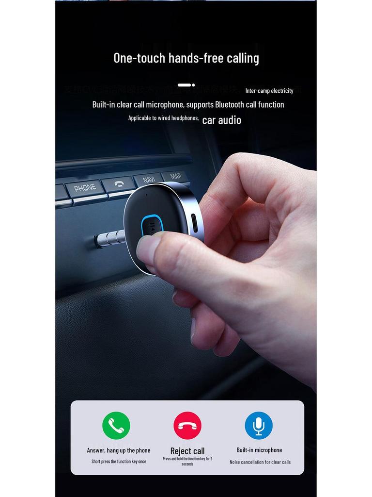 Bluetooth Car Audio Receiver with Lossless Sound and Dual Connection