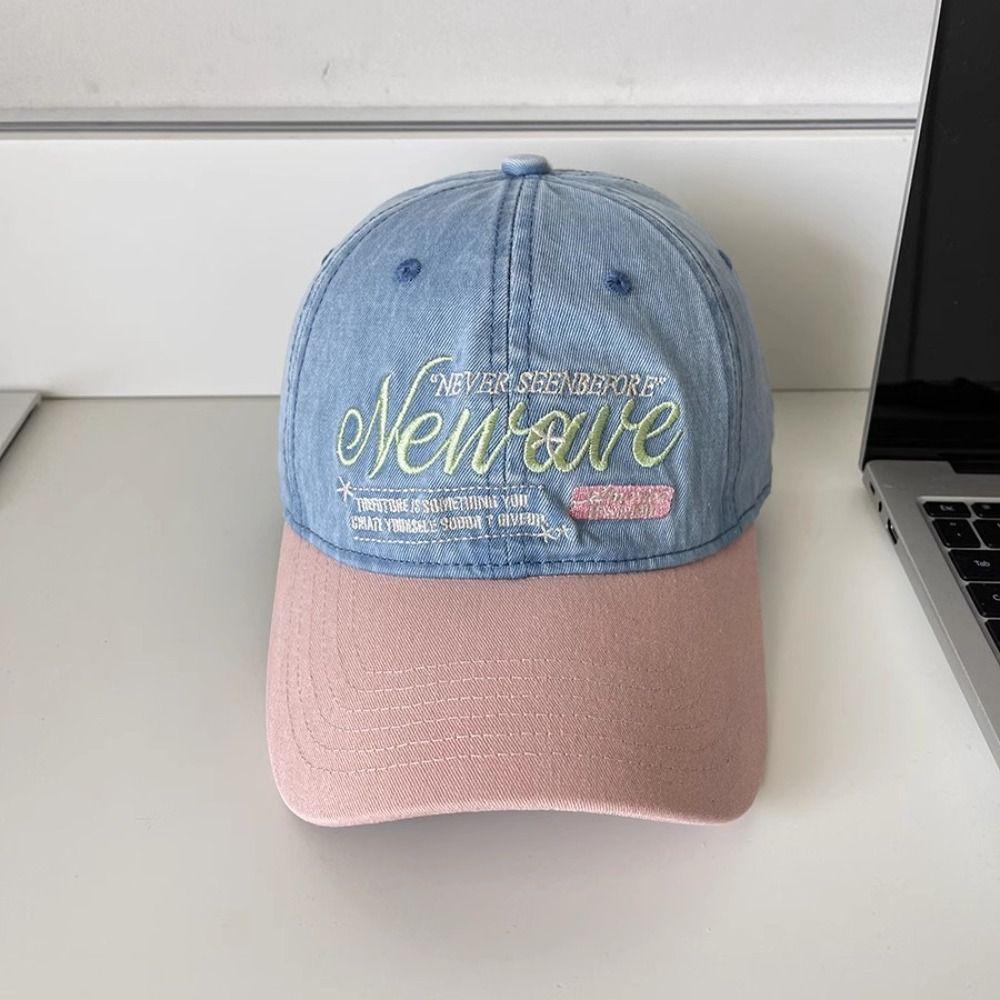 Korean Peaked Cap Denim Snapback Cap Casual Letter Baseball Hat Outdoor