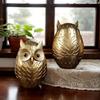 Gold Owl Statue Decor Home Decor for Bookshelf TV Stand Mantel Bedroom Living Room Office, Small Owl Figurines Animal Sculptures Gift for Birds Lovers