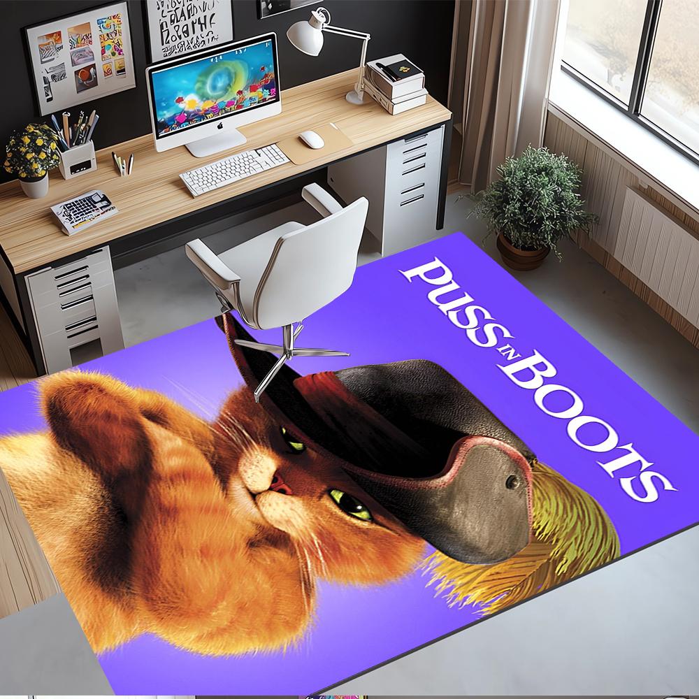 Puss In Boots Printed Carpet Rug for Office Chair Living Room Bedroom Kitchen Room Decor Gifts