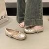 Французские ретро балетки с неглубоким вырезом, одинарные туфли для девочки, лето 2025, новые, фея, нежный, мягкая подошва, туфли Мэри Джейн для девочки