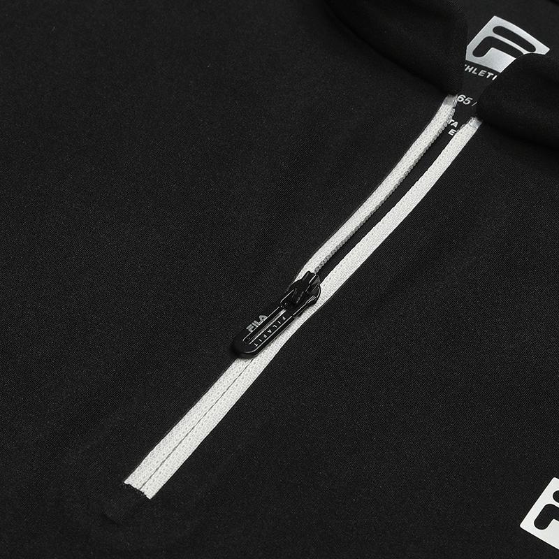 Fila Серия Фитнес Простая Спортивная Повседневная Тренировочная Универсальная Удобная Вязаная Облегающая Футболка с Длинным Рукавом Женские топы Глубокий Черный A11W611205FBK