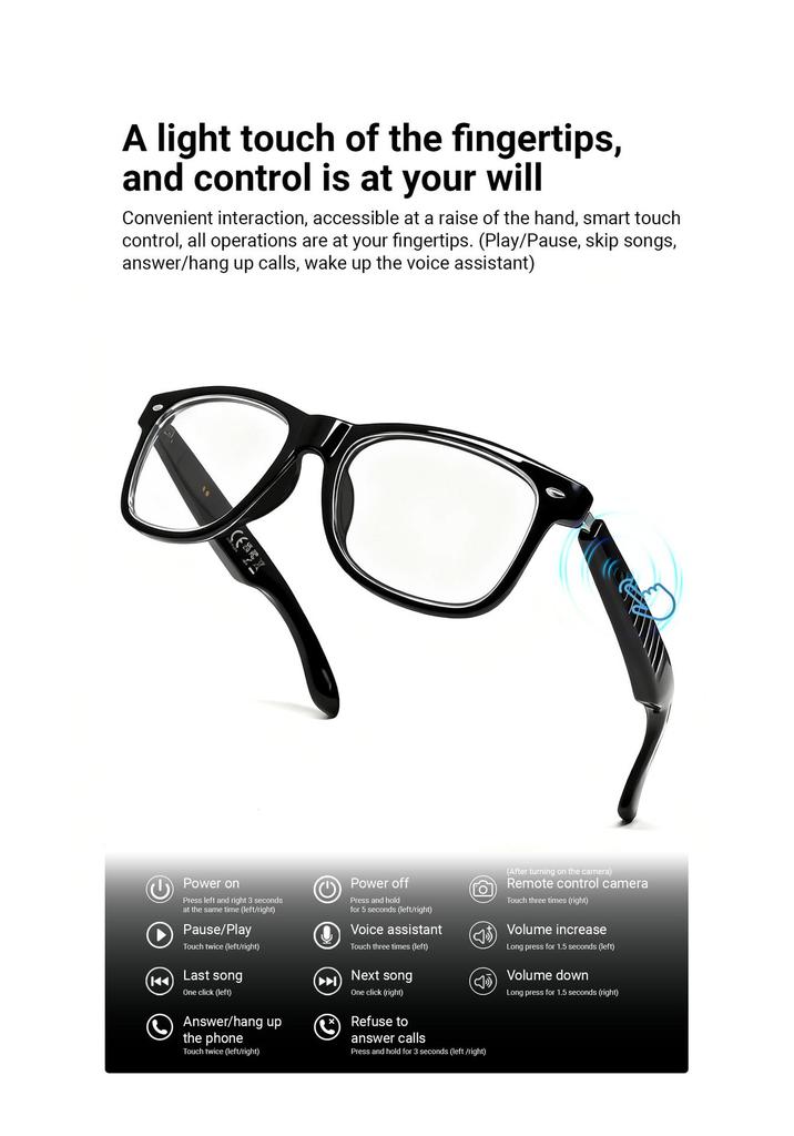 Умные Bluetooth-очки F60: ИИ-перевод и защита от синего света, поддерживает более 100 языков