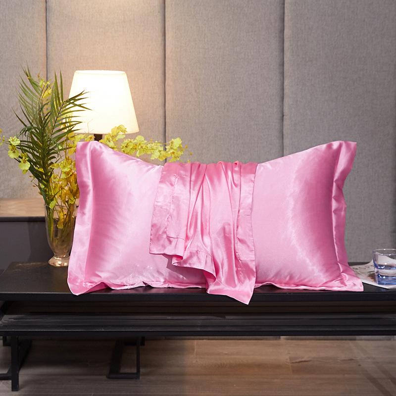 Satin Pair Silk Pillowcases Ice For Student Dormitory