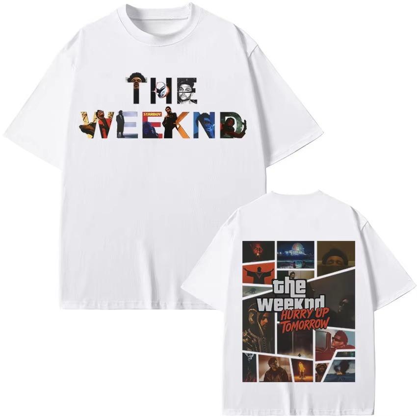 Trendy The Weeknd Hurry Up Tomorrow Double Sided Print Graphic 2026 Spring summer Men Women Short Sleeve Top Gothic Hot Sale