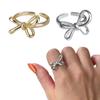Fashionable Ribbon Bows Rings Women Temperament Butterfly-Knot Rings Female Cubic Adjustable Open Rings Embellishment