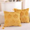 Autumn Pillow Cover Plush Faux Fur Pillowcase with 3D Leaf Art Farmhouse Bohemian Style Invisible Zipper Pillow Case