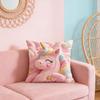 1Pc Cute Unicorn Pink Pillow Cover Double-Sided Machine Washable Cushion Case For Living Room Sofa Bedroom Decor