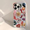 Винтажный блестящий чехол для телефона с фруктами для iPhone 16 15 14 13 12 11 Pro Max X Xs XR XSMax 7 8 Plus SE 2020 2022 Покрытие с текстурой пера