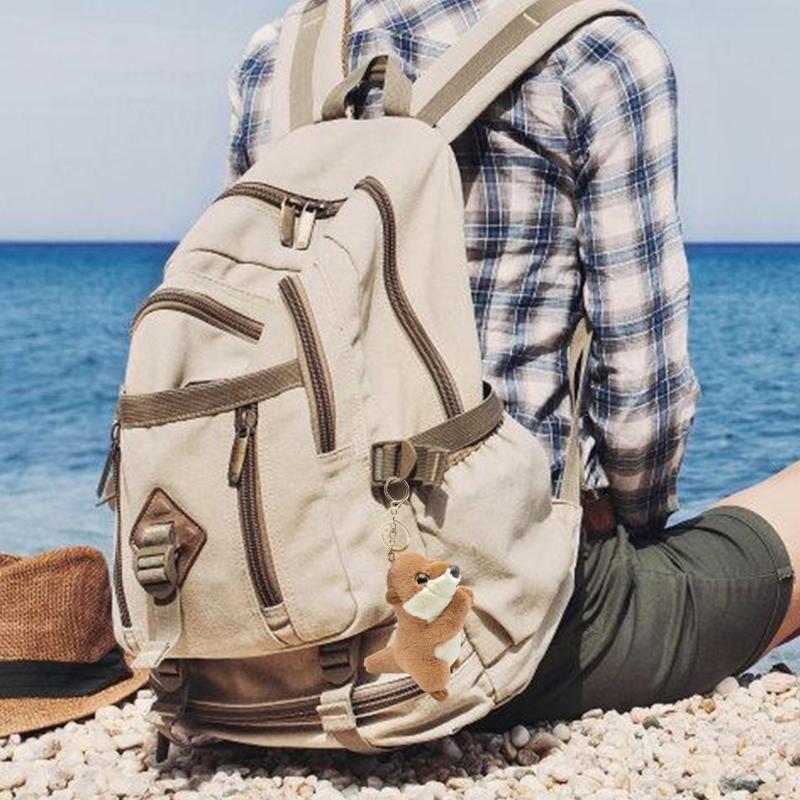 Плюшевые выдры, подвеска, брелок, аксессуар, удобный брелок для сумки, стильный брелок с животным, украшение для женщин, девочек