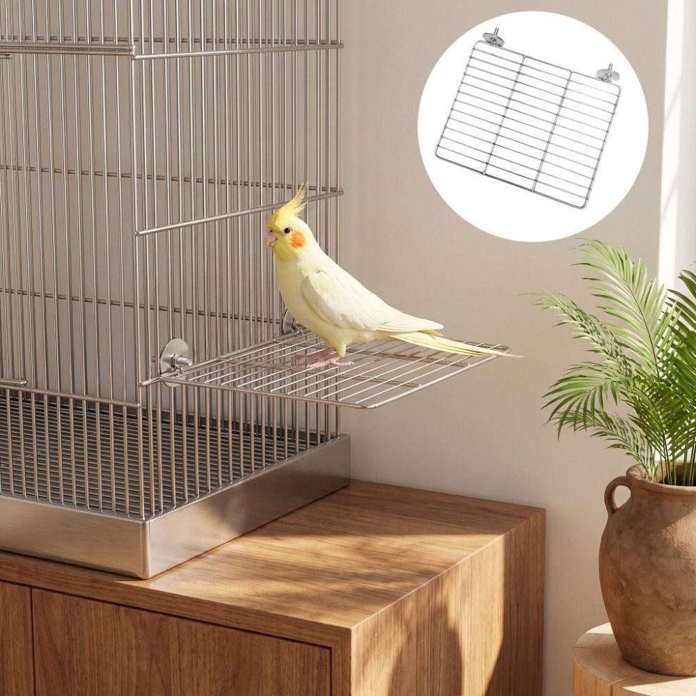 Rust-Resistant Bird Perch Platform Stainless Steel Bird Cage Activity Platform Rats