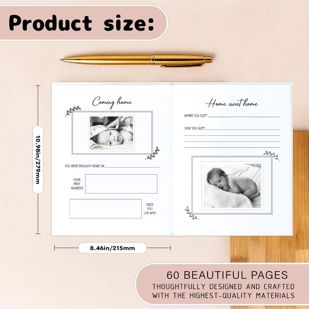 Photo Inserts Baby Milestone Book Simple Design Pregnancy Memory Record Baby Memory Book Keepsake
