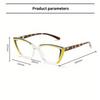Men's and Women's Photochromic Presbyopia Glasses Colour Blocking Cat-eye Fashion Large Frame Anti-blue Light Reading Glasses