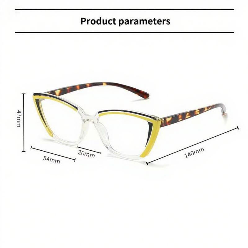 Men's and Women's Photochromic Presbyopia Glasses Colour Blocking Cat-eye Fashion Large Frame Anti-blue Light Reading Glasses