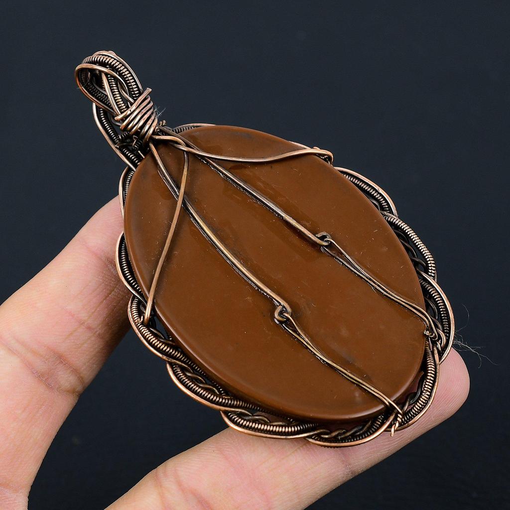 Cameo Lady Craved Face Gemstone Медная проволока Wrap Handmade Pendant Jewelry Gift