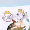 Новая мода креативный дизайн с котом для рыбалки металлическая эмалированная брошь мультфильм милое животное значок на булавке лучший друг подарок ювелирные аксессуары