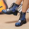 Street Fashion Graffiti Goth Women's Shoes  Autumn and Winter High Top Women's Boots Thick Sole Anti-Slip Motorcycle Boots