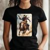 T-Shirt Frauen Cowboy Kampf Motiv Baumwolle Größe XS bis 3XLWird in neuem Fenster oder Tab geöffnet