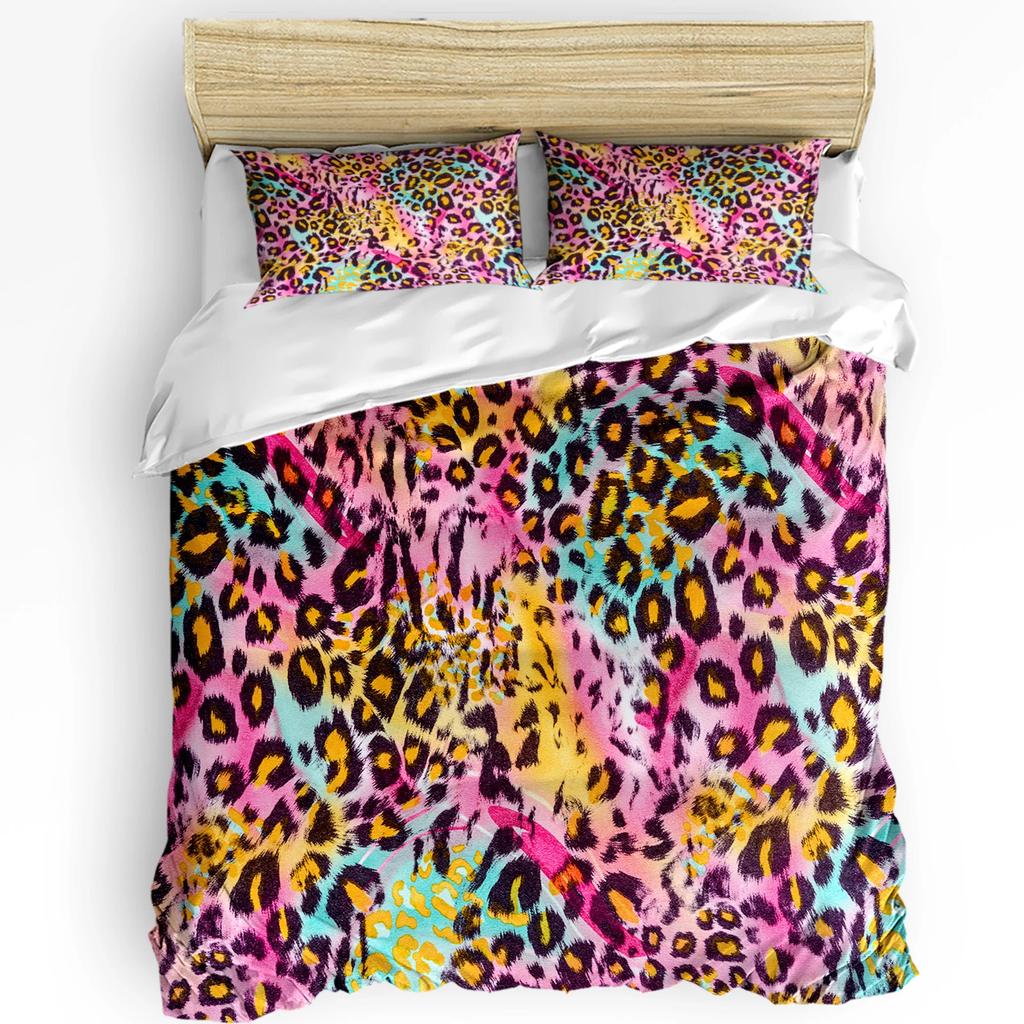 Комфортный пододеяльник с принтом леопарда, наволочка, домашний текстиль, чехол для одеяла, роскошный 3-предметный комплект постельного белья для мальчика, ребенка, подростка, девочки