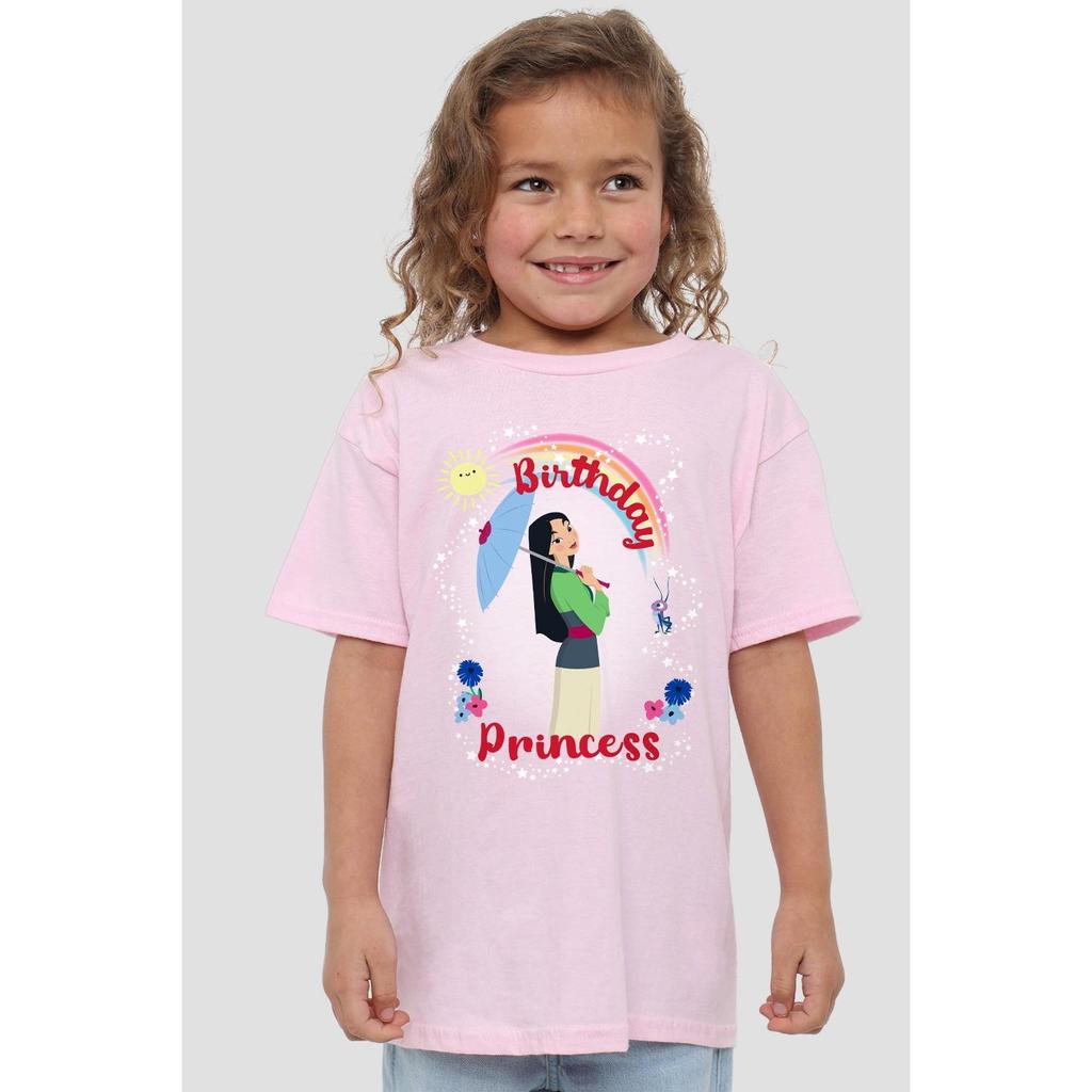 Mulan Childrens/Kids Birthday Princess And Her Lucky Cricket T-Shirt