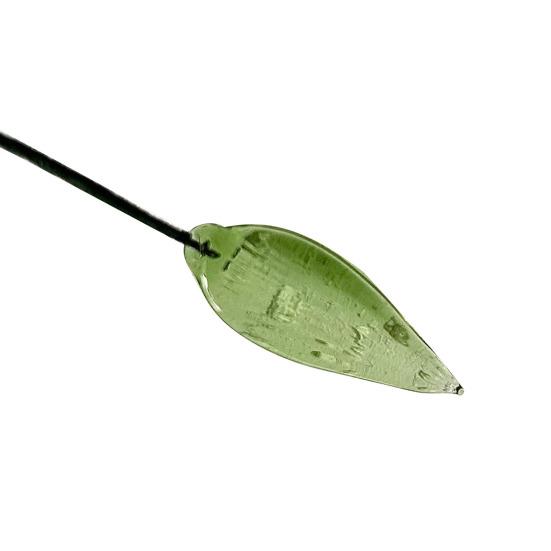 Handcrafted Glass Flower with Wire Stem Hand-Blown Colored Glaze Mini Floral Figurine Decoration Home Living Room Office Table Flower Vase Ornament