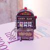 Light-Up Fruit Machine Spinner Keychain with Music and Magnet - Travel Souvenir Gift