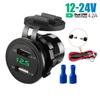Dual USB 4.2A Car Boat Motorcycle Tractor Ciga Rette Lighter Socket Modified Car Charger Fast Charge with Voltage Display Green Light 12-24V Universal