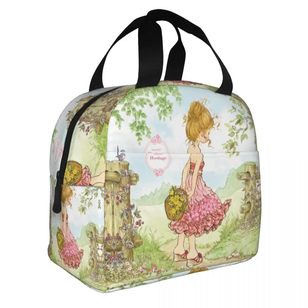 Милая Сара Кей Девушка Велосипедная Езда Ланч-боксы Аксессуары Мультфильм Деревенская Жизнь Термосумка Холодная Еда Пикник Дорожная Сумка Утепленная