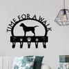 1pc Labrador 'Time for a Walk' Key Rack Dog Leash Hanger - Hallway Key Holder with Bathroom Towel Hooks Wall Coat Rack