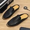 Fashion Men Mules Slippers Split Leather Outdoor Loafers Non-slip Black Casual Slides Summer Spring Shoes 39-45