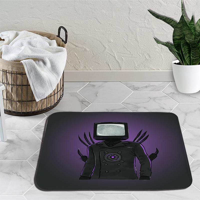 Skibidi Toilet Door Mat Speakerman Camera Man Soft Tufted Bedroom Bedside Carpet Home Decoration Area Rug Cartoon Kitchen Bath Mat