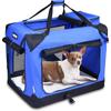 30'' Мягкая переноска для домашних животных, 3-дверная складная переноска для путешествий с ремнями и флисовым ковриком для собак и кошек