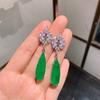 Jewelry Classic Retro Simulation Emerald Big Earrings Evening Water Drop Main Stone 10 * 30