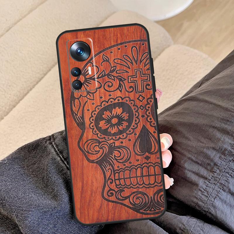 Natural Bamboo Wood Animal Print Case For Xiaomi 14T 13T 11T 12T Pro 13 14 15 Ultra Cover For POCO F7 Pro F5 F6 X3 X5 X6 X7
